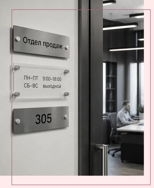 Офисные таблички на дверь в Устях-Лабинске по цене от 5006 р. | Аванза-Улб